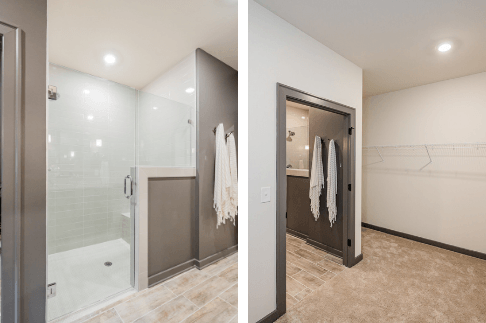 large cased door openings and zero entry shower for handicap