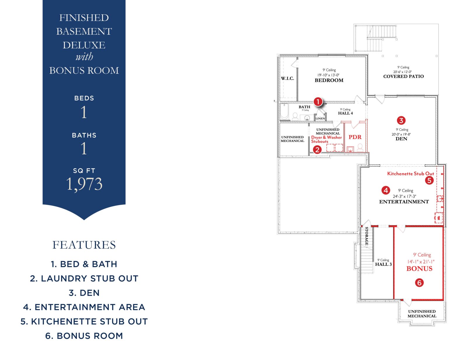 The Signature Galloway 1B Basement- Home Site 13Finished Basement Level