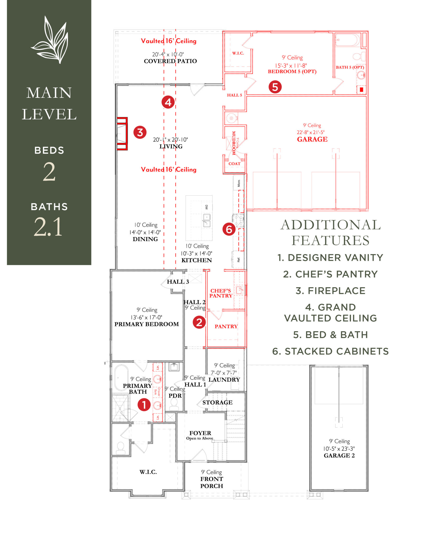 The Patterson 2A- Home Site 6016Main Level